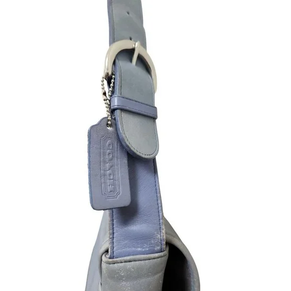 Coach Vintage - UNEVEN Color Soho Bedford Flap Bag 4164 - Periwinkle, Adjustable - Picture 11 of 16